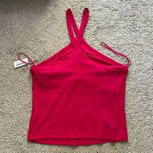 NWT Old Navy Magenta Pink Halter Top with Shelf Bra Size XL Petite